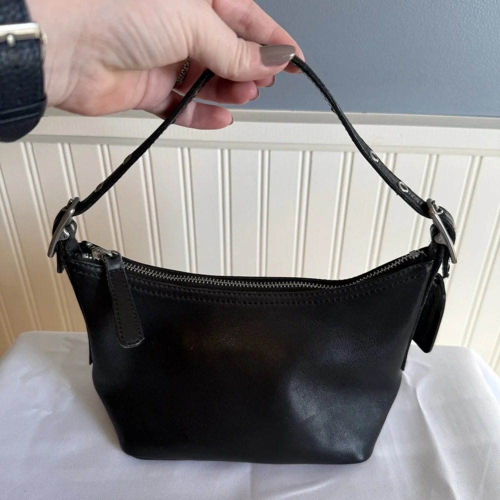 Coach Black Leather Hobo Shoulder Bag - Picture 2 of 14